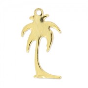 Coconut tree pendant 17 mm fine Gold plated x1|raw }}