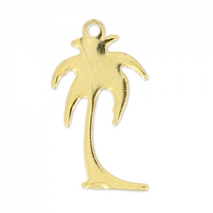 Coconut tree pendant 17 mm fine Gold plated x1