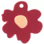 18.5mm Two-tone Plexiglas flower charm - Mirror effect - Red - Orange x1