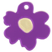 18.5mm Plexiglas two-tone flower charm - mirror effect - Violet - Gold x1|raw }}