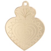 37x29mm Ex-Voto heart pendant in Plexiglas - mirror effect - Gold Tone x1