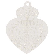 37x29mm Ex-Voto heart pendant in Plexiglas - mirror effect - Gold Tone x1