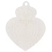 37x29mm Ex-Voto heart pendant in Plexiglas - mirror effect - Gold Tone x1