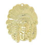 Indian pendant 30 mm fine Gold plated x1|raw }}