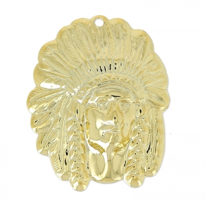 Indian pendant 30 mm fine Gold plated x1