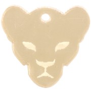 18x19mm Plexiglas puma head charm - mirror effect - Gold Tone x1|raw }}