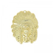 Indian pendant 20 mm fine Gold plated x1|raw }}