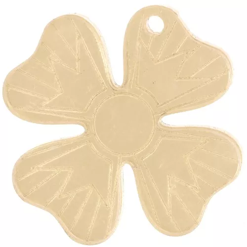 29mm Plexiglas clover pendant - mirror effect - Gold Tone x1