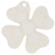 29mm Plexiglas clover pendant - mirror effect - Gold Tone x1