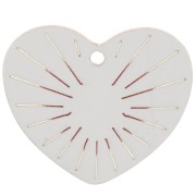 25x29mm Plexiglas heart pendant in relief - Gold Tone - Red glitter x1
