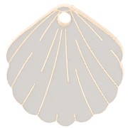 19mm Plexiglas shell charm - Mirror effect - Gold Gold x1