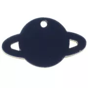 15x26mm Saturn Plexiglas Pendant - Midnight Blue - Gold Tone x1