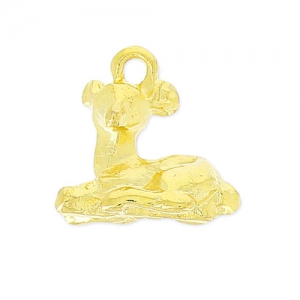 Fawn Charm 11 mm gold tone x1