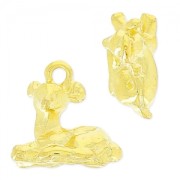 Fawn Charm 11 mm gold tone x1