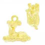 Fawn Charm 11 mm gold tone x1