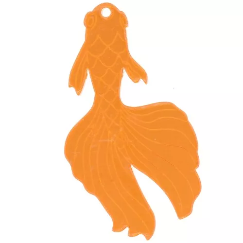 55x30mm Koi carp fish pendant in Plexiglas - mirror effect - Orange x1