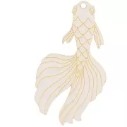 55x30mm Koi carp fish pendant in Plexiglas - mirror effect - Orange x1