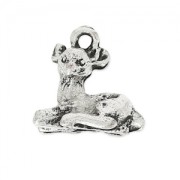 Fawn charm 11 mm antique silver tone x1