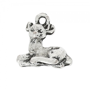Fawn charm 11 mm antique silver tone x1