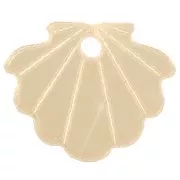 11.5x14mm Plexiglas shell charm - Mirror effect - Gold Tone x1