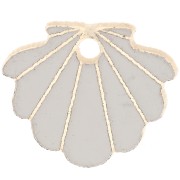 11.5x14mm Plexiglas shell charm - Mirror effect - Gold Tone x1