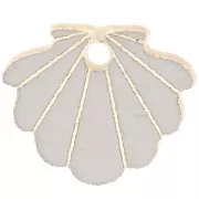 11.5x14mm Plexiglas shell charm - Mirror effect - Gold Tone x1