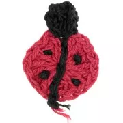 42x32mm Ladybug pendant on hook - Red - Black x1