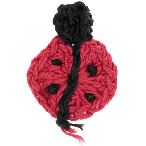 42x32mm Ladybug pendant on hook - Red - Black x1