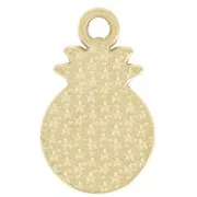 18x11mm Pineapple charm in epoxy resin - Yellow - Fine gold plated x1