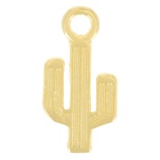 15x7.5mm Cactus charm - Fine gold plated x1|raw }}