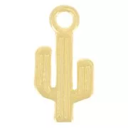 15x7.5mm Cactus charm - Fine gold plated x1