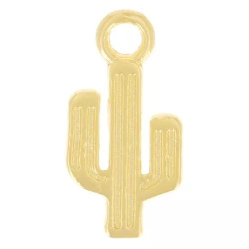 15x7.5mm Cactus charm - Fine gold plated x1