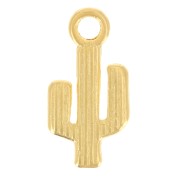 15x7.5mm Cactus charm - Fine gold plated x1