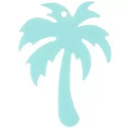49x37mm Palm tree pendant in Plexiglas - Frosted blue x1