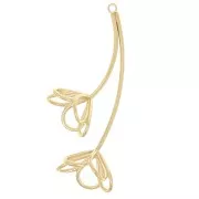 61x37mm 304L stainless steel 3D flower pendants - Gold x2