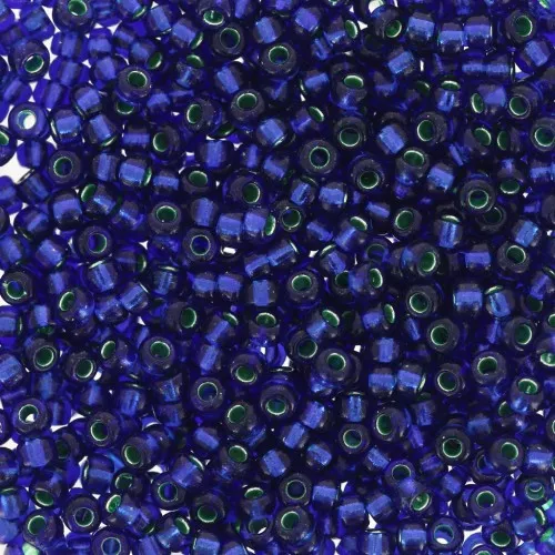 Seed beads Miyuki 11/0 1457 - Dyed Emerald Silver Lined Dark Sapphire x8g