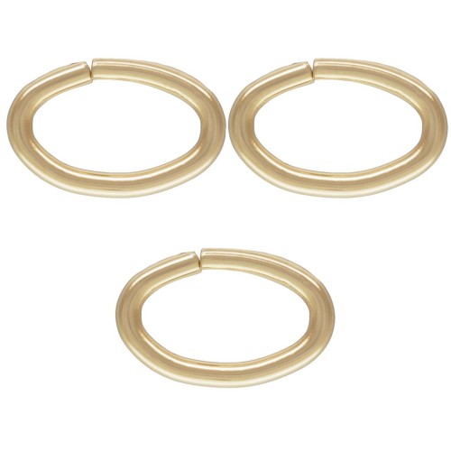 Gold filled ovals jumprings open 6.3x4.1x0.76mm  x10