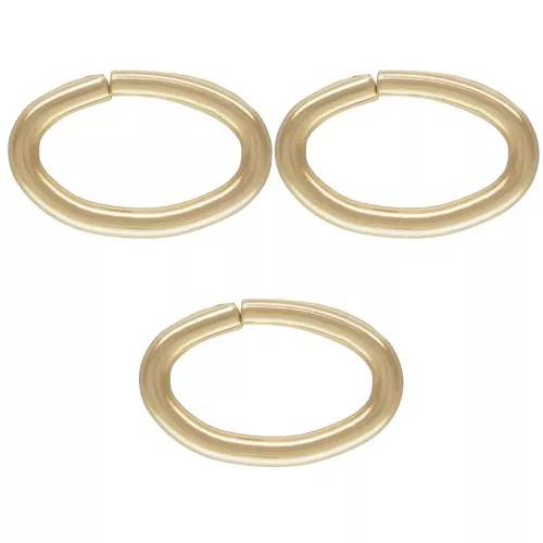 Gold filled ovals jumprings open 6.3x4.1x0.76mm x10