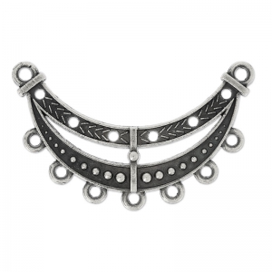 Ethnic Spacer 51x18 mm Antique Silver Plating x1