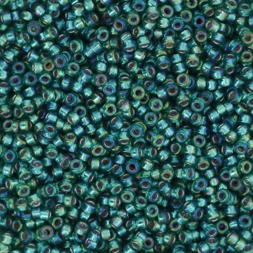Seed beads Miyuki 15/0 1017 - Silver Lined Emerald AB x8g