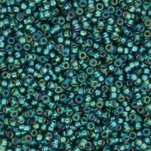 Seed beads Miyuki 15/0 1017 - Silver Lined Emerald AB x8g