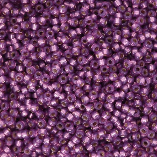 Seed beads Miyuki Duracoat 15/0 4248 - Silver Lined Dyed Dark Lilac x8g