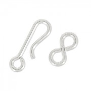Hook and eye clasp 14 mm Silver tone 925 x1