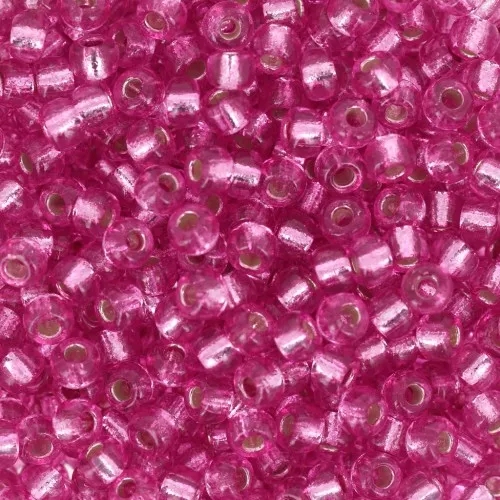 Seed beads Miyuki Duracoat 8/0 4267 - Silver Lined Dyed Pink Parfait x8g