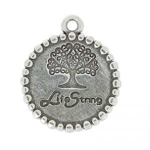 Tree charm 24x21 mm Antique Silver Plating x1