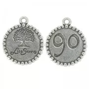 Tree charm 24x21 mm Antique Silver Plating x1