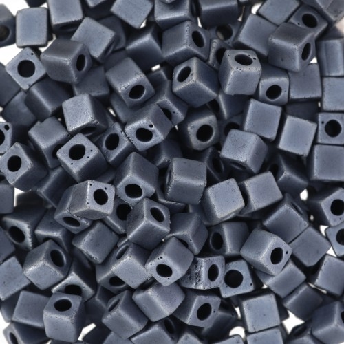3mm Miyuki Cubes - SB3-2001 - Gunmetal Mat x10g