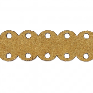 Hollow Suedine laces 14mm x 1m Brown x2