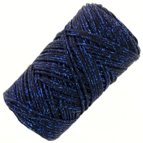 1mm Cotton Air Glitter macramé spool - Navy Blue x90m