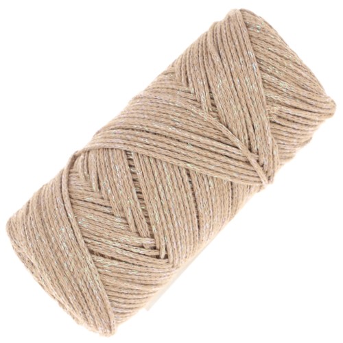 1mm Cotton Air Glitter macramé spool - Camel x90m